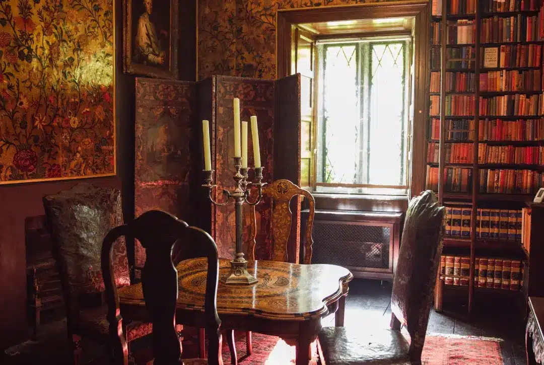 A vintage library room with a wooden table, ornate chairs, bookshelves, and a window. The Culture Night logo and the date "19 Sept 2025" appear repeatedly at the top of the image.