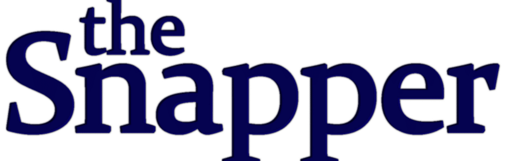 The image displays the words "the Snapper" in large, bold, dark blue letters on a white background, capturing the spirit of Summer Sessions at the Castle.
