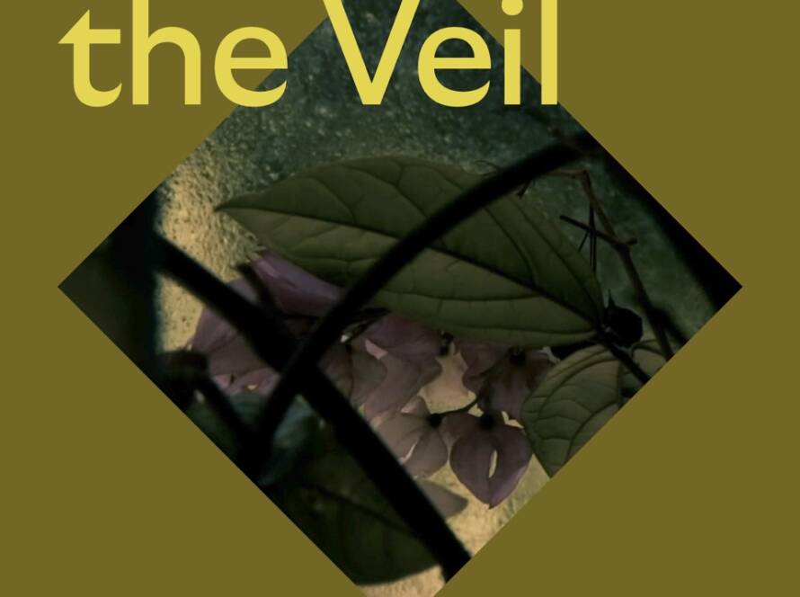 Poster with “Thinning the Veil” in large text, dark leaves and purple flowers arranged in a diamond shape, and Malahide Castle 50th anniversary and Malahide Castle & Gardens logos at the bottom—celebrating Culture Night 2025.