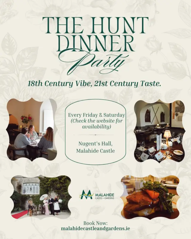 Get ready, Dublin! ✨

 The very first Hunt Dinner Party at Malahide Castle is happening,  Friday, June 6th! This incredible immersive experience is now open to the public – have you secured your tickets for a truly unforgettable evening?

Don't miss out!

 Book now: https://malahidecastleandgardens.ie/the-hunt-dinner-party-at-malahide-castle/

#MalahideCastle #HuntDinner #DublinEvents #IrishHistory #UniqueDining #ExperienceDublin #Malahide