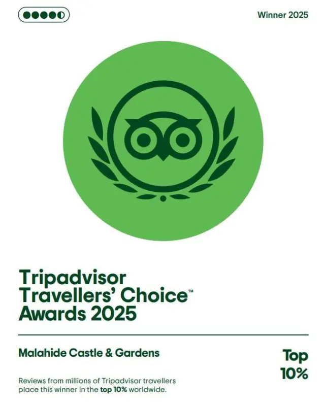 🎉 We’re in the TOP 10% of attractions worldwide! 🌍💫

Thanks to your amazing reviews, Malahide Castle & Gardens has won a Tripadvisor Travellers’ Choice Award 2025 🏆💚

Every visit, every photo, every ⭐️⭐️⭐️⭐️⭐️ helped make this happen - THANK YOU! 🙌✨

📸 Visited us recently?
Leave us a review here 👉 https://www.tripadvisor.com/Attraction_Review-g211873-d216166-Reviews-Malahide_Castle_Gardens-Malahide_County_Dublin.html

#MalahideCastle #TripadvisorTravellersChoice #Top10Percent #DublinDaysOut #IrelandTravel #DiscoverIreland #HistoricIreland #FamilyFun #BotanicalGardens #HiddenGems #ThingsToDoInDublin #CastlesOfIreland #VisitDublin #LoveIreland @tripadvisor @fingalcountycouncil