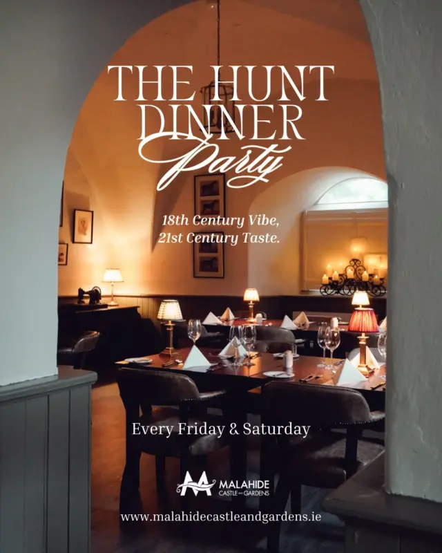 🍷✨ Step Into the Past, Dine in the Present ✨🍷

Looking for something truly different this Bank Holiday Weekend?
Join us at The Hunt Dinner Party at Malahide Castle - where 18th-century grandeur meets 21st-century flavour.

🔥 Why not...
💘 Treat yourself to a romantic date night under candlelight
🎉 Celebrate a birthday or special occasion in historic style
🥂 Impress guests with an unforgettable experience like no other

With limited seats available every Friday & Saturday, this is your chance to dine in one of Ireland’s most atmospheric settings - leather chairs, flickering candles, and a feast worthy of royalty.

👑 Expect:
📜 An immersive theatrical tour of the castle
🍽️ A sumptuous four-course menu
🎻 Live harp music and candlelit ambiance

🐺 Plus, be greeted by our majestic Irish wolfhounds - perfect for a photo before your evening begins.

🔗 Book now at https://malahidecastleandgardens.ie/the-hunt-dinner-party-at-malahide-castle/

Tag your dinner partner and make it a night to remember 💫

#MalahideCastle #TheHuntDinnerParty #DateNightDublin #CastleDining #HistoricDining #UniqueExperiences #BankHolidayPlans #VisitDublin #IrishCastles #RomanticEvening #DiningWithHistory