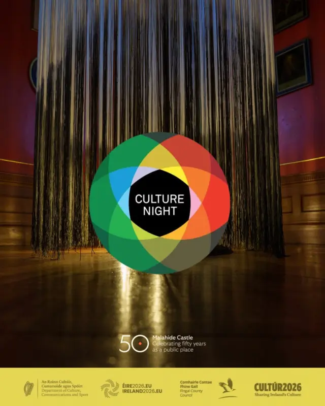 For Culture Night, join us at Malahide Castle for a special behind-the-scenes tour of Thinning the Veil ✨

Led by Malahide Castle’s Curator, Cathal Dowd Smith, this exclusive tour offers a unique opportunity to explore this landmark contemporary art exhibition throughout the historic rooms of the castle and discover more about the works on display.

Thinning the Veil marks 50 years of Malahide Castle being open to the public and features work by Susan Buttner, Ann Ensor, Elaine Grainger, Michelle Hall, Deborah Hewson and Laura Skehan, curated by Eamonn Maxwell.

Event details:
🗓️ September 18th
⏰ Tours at 3pm & 4pm
📍 Malahide Castle
🎟️ Free admission. Please book your tour in advance to secure your place (link in our bio).

Swipe to see a few of the amazing pieces currently on display as part of the exhibition 🎨✨

⭐️ The ‘Thinning the Veil’ exhibition in Funded by: @fingalartsoffice @fingalcountycouncil @deptculturecommssport @cultureireland 

📸 Photos by: @photo_by_shapoval 

🎨 Exhibition materials designed by: @joannebyrne.hello 

#CultureNight2026 #cultur2026 #MalahideCastle #ThinningTheVeil #explorefingal