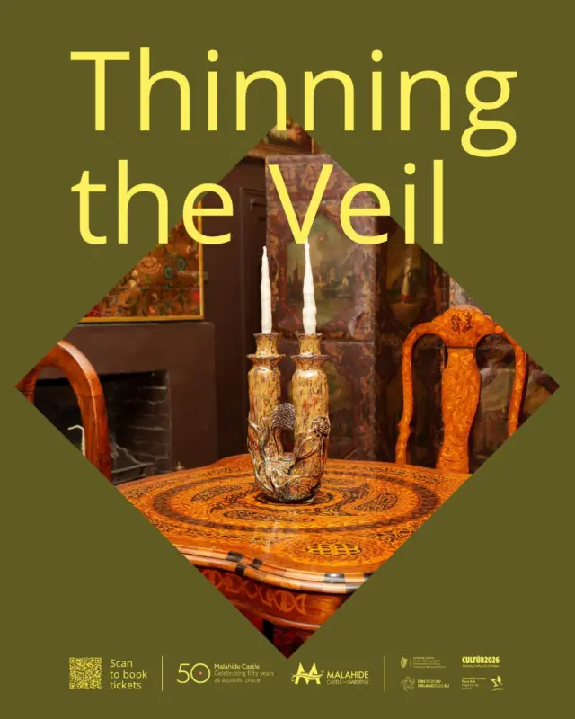 Join artist Ann Ensor on 13 October for a special artist’s talk and guided tour of her captivating installation, A Rhapsody in Illumination Nos. 1–12 (2026), featured in Thinning the Veil at Malahide Castle.

🕯️ Discover a striking collection of ceramic candelabra exploring themes of transcendence and transformation, reflecting on our ability to rise above challenges and embrace change.

🦋 Inspired by the historic carvings of Malahide Castle and the butterfly house in its gardens, Ann’s work creates a fascinating connection between the old and the new.

Visitors will have the opportunity to hear directly from Ann about her creative process before exploring the wider Thinning the Veil exhibition.

📅 Date: Tuesday, 13 October
🕔 Time: 5pm

Join us for an inspiring evening of art, history and creativity in the beautiful surroundings of Malahide Castle. ✨

#MalahideCastle #ThinningTheVeil #AnnEnsor #ArtistTalk #ContemporaryArt #ArtsAndCulture